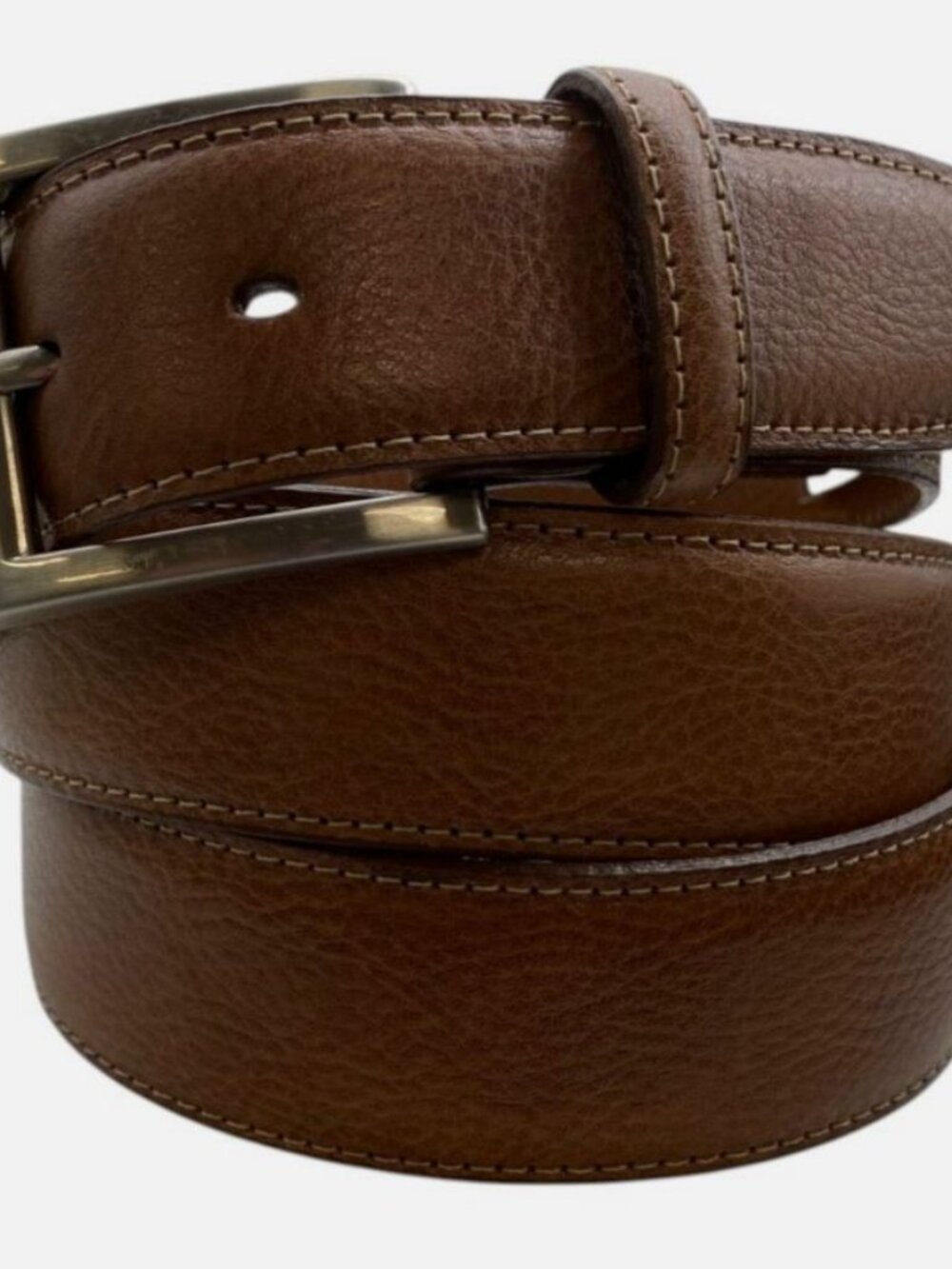 Saks Fifth Avenue Men's Brown Collection Pebble Leather Belt Size 42